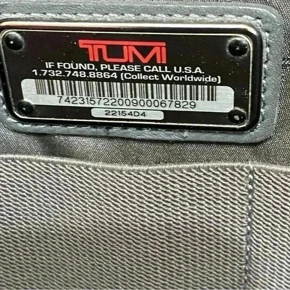 Tumi canvas and leather trim briefcase travel career commuter bag